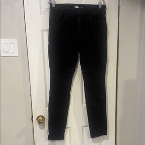 Old Navy Women's Pop Icon Black Skinny Jeans Low Rise 12 Tall
